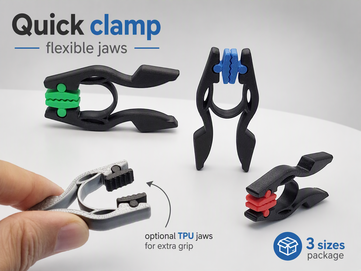 Small Mini Clamps (Quick Clamp) - 3 size package 3D model