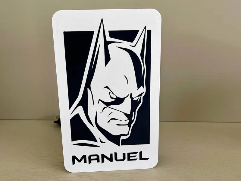 LAMPADA SCATOLA LUMINOSA - Batman CUSTOM NAME