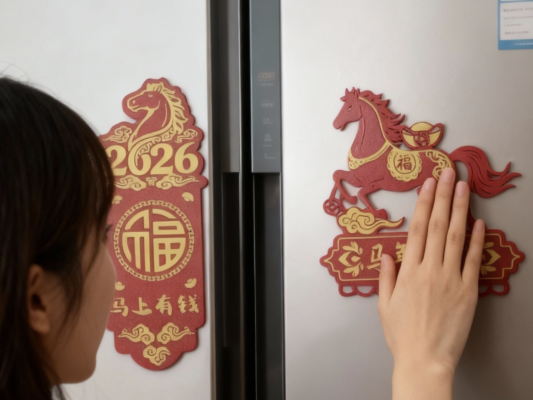 Miniatura 2 do modelo 3D 2026年马年春节“马上有钱”“马年大吉”冰箱贴 第三款式