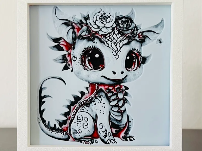 Erna der kleine Hueforge Drache-ohne Rahmen