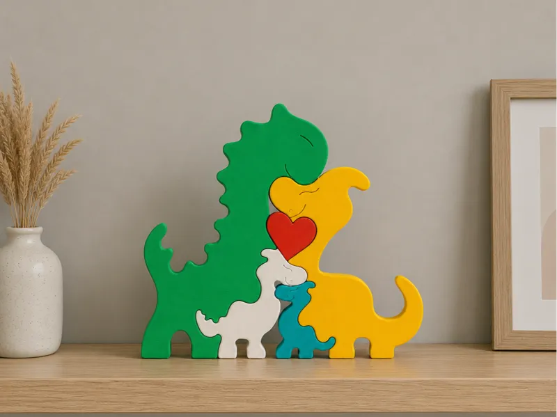 Cute dragon family puzzle