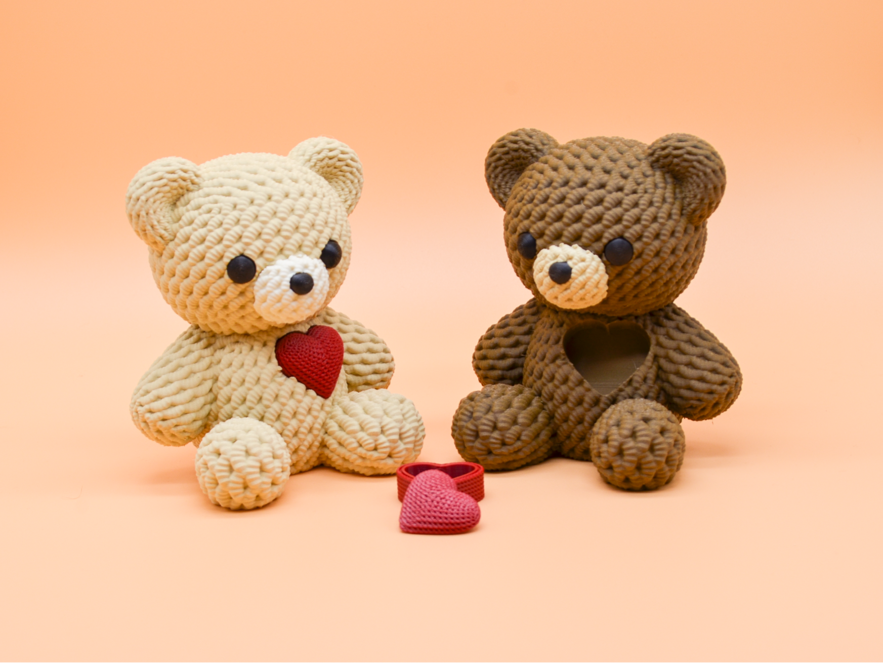 Crochet Valentines Bear with storage box NO AMS