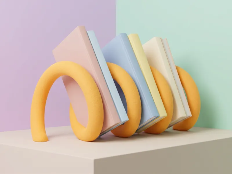 Wavy Funky Book Rack Tubular Bookend Stand