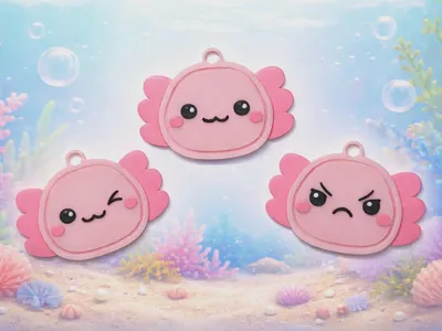 Axolotl Mood Keychain