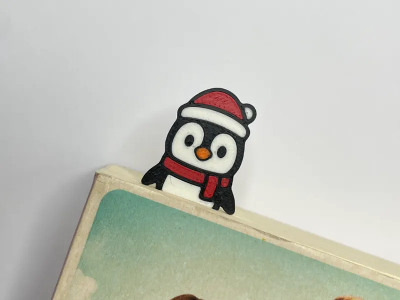 Christmas Penguin Bookmark – wintery and waddly