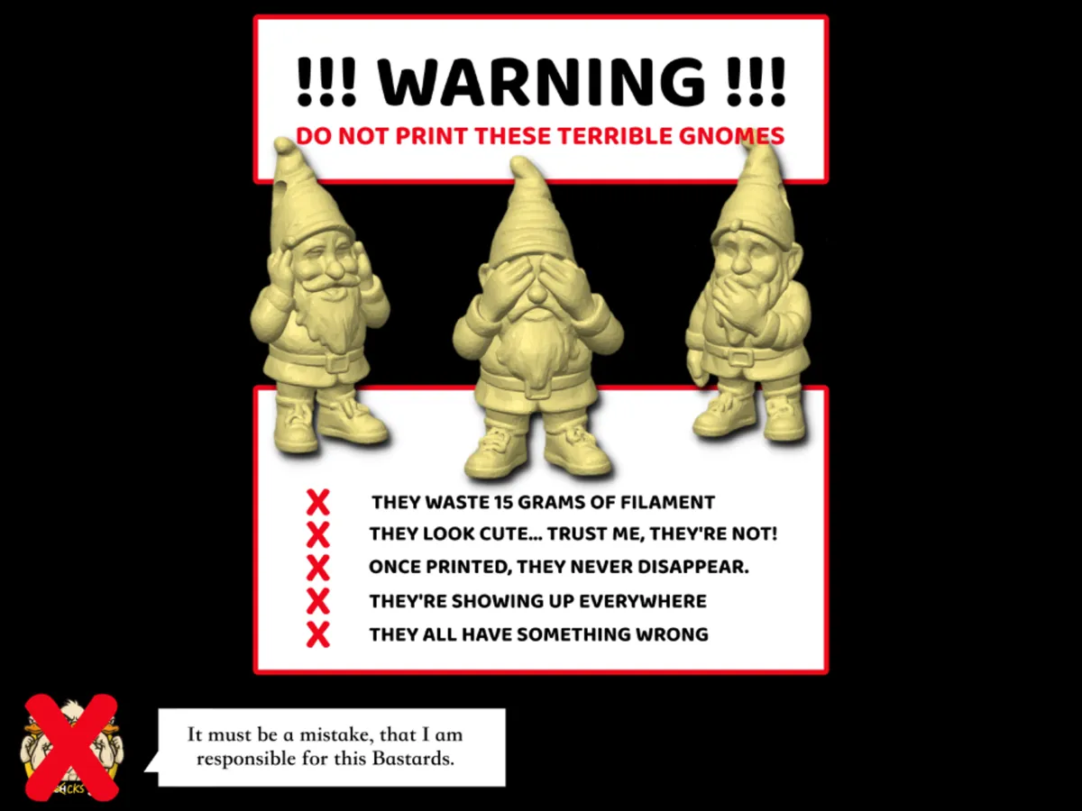 Terrible gnomes (DO NOT PRINT!!) by Ducks 3D MakerWorld: Download Free 3D Models - 3D model önizlemesi