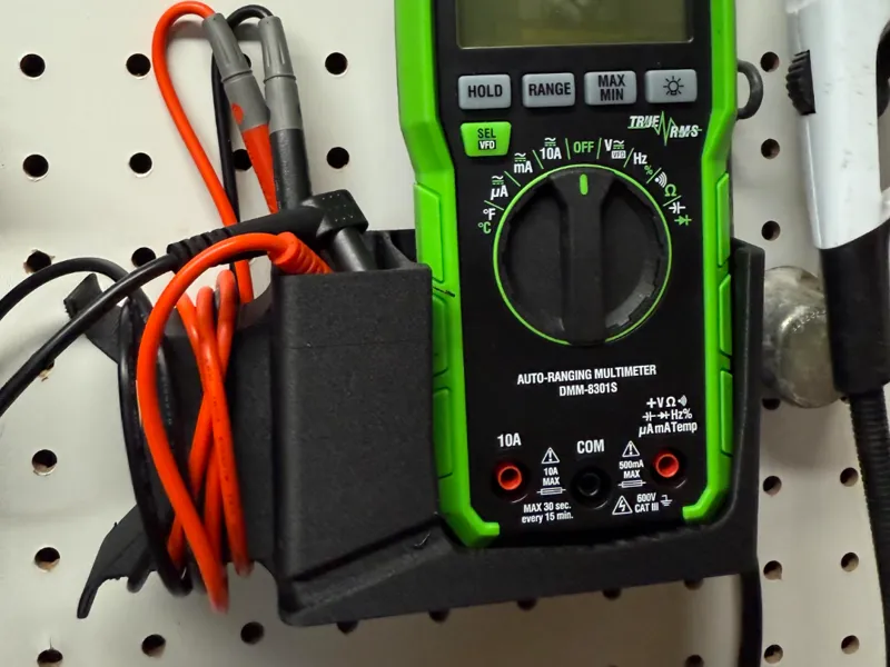 Modular Multimeter Holder For PegBoard Cleat