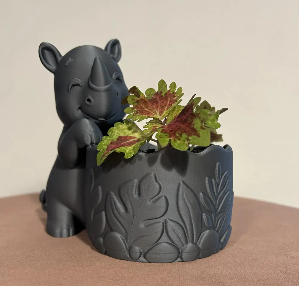 Cute Rhino Planter - Free 3D Print Model - MakerWorld