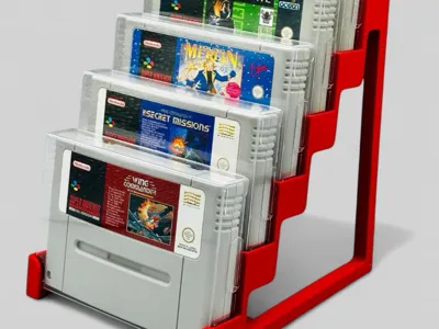 Game Holder Game Stand – #29 SNES with Case