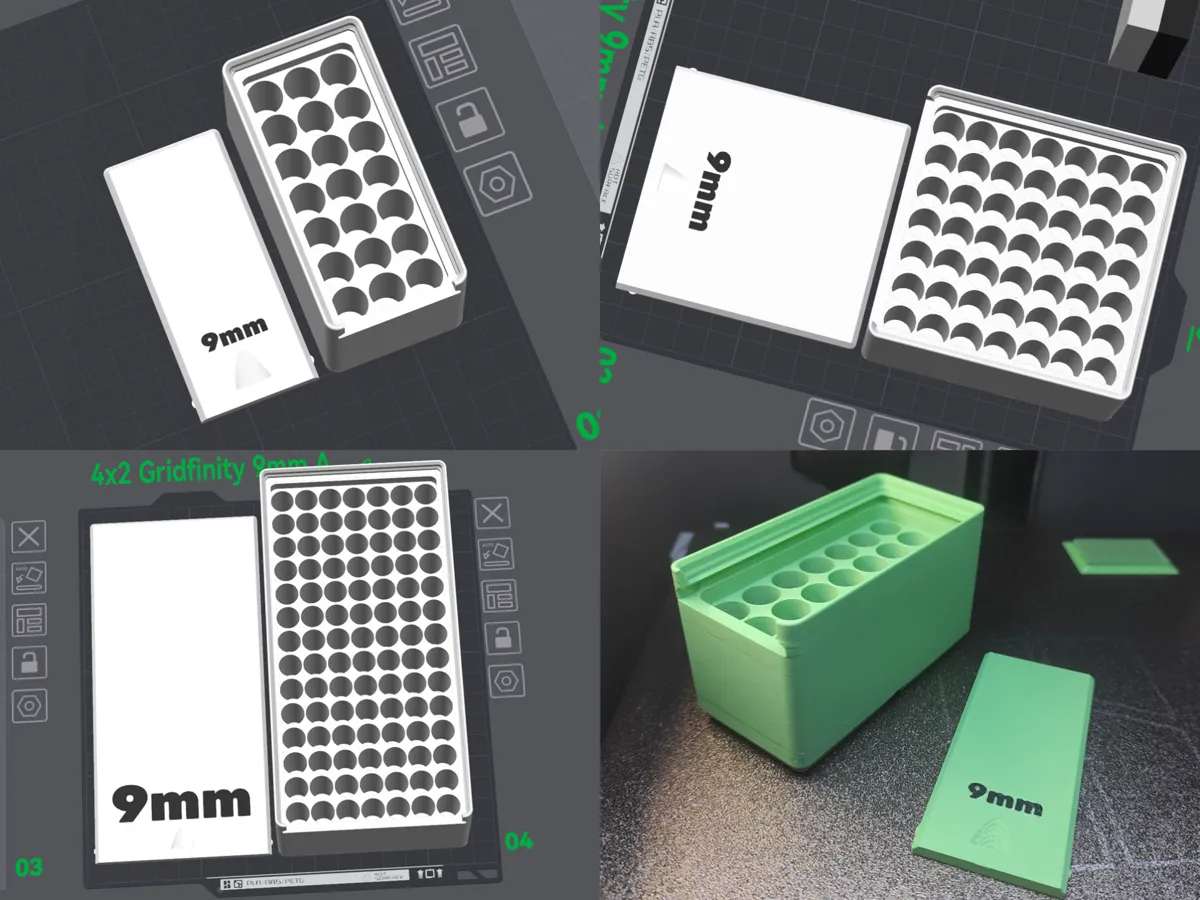 9mm Gridfinity Ammo Storage Boxes - Stackable - Free 3D Print Model ...