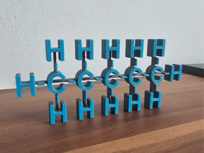 Pentane Molecule Wall Decoration C5H12