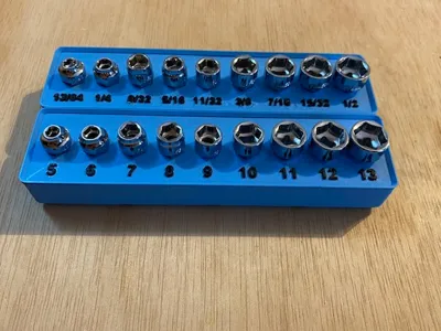 Gridfinity Power Torque Low Pro Socket Organizer