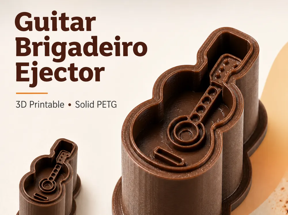 Modelo para impresión 3D: Guitar Brigadeiro Ejector – Molde Ejetor de Violão. Referencia del modelo original.
