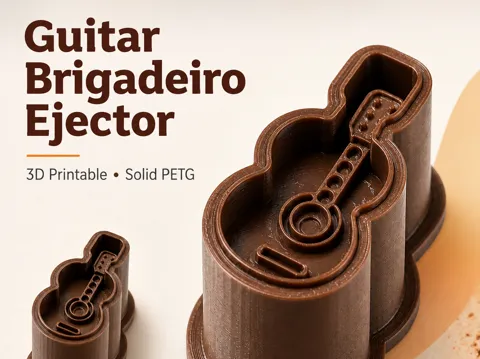 Modelo para impresión 3D: Guitar Brigadeiro Ejector – Molde Ejetor de Violão — referencia de MakerWorld