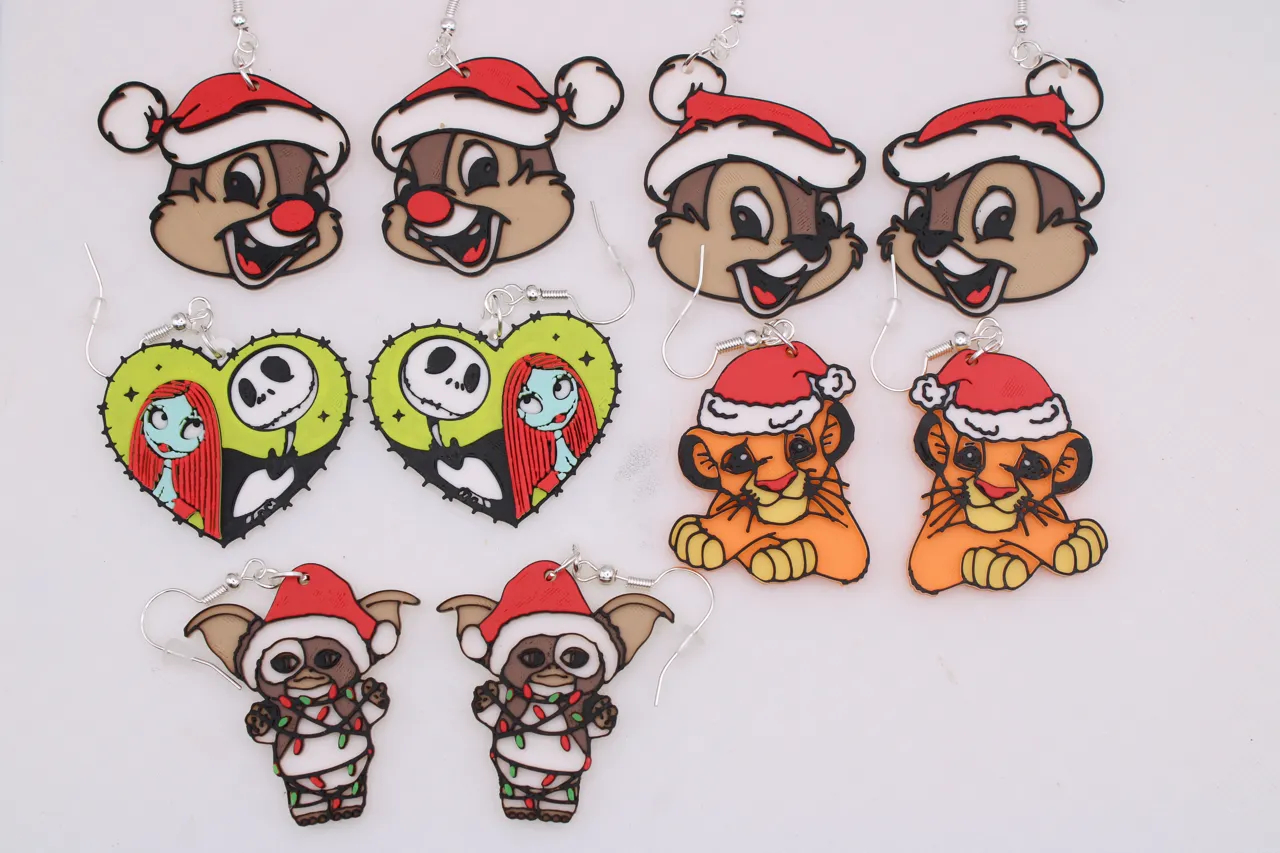 Christmas - Random CHaracter Earrings view 2