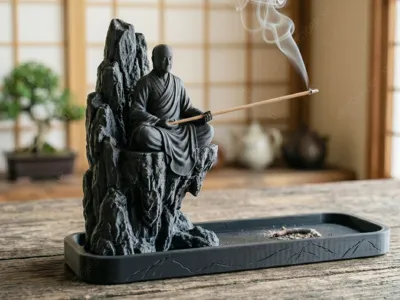 Zen Monk & Cliff Premium Incense Holder #023