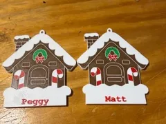 4 color gingerbread house ornament