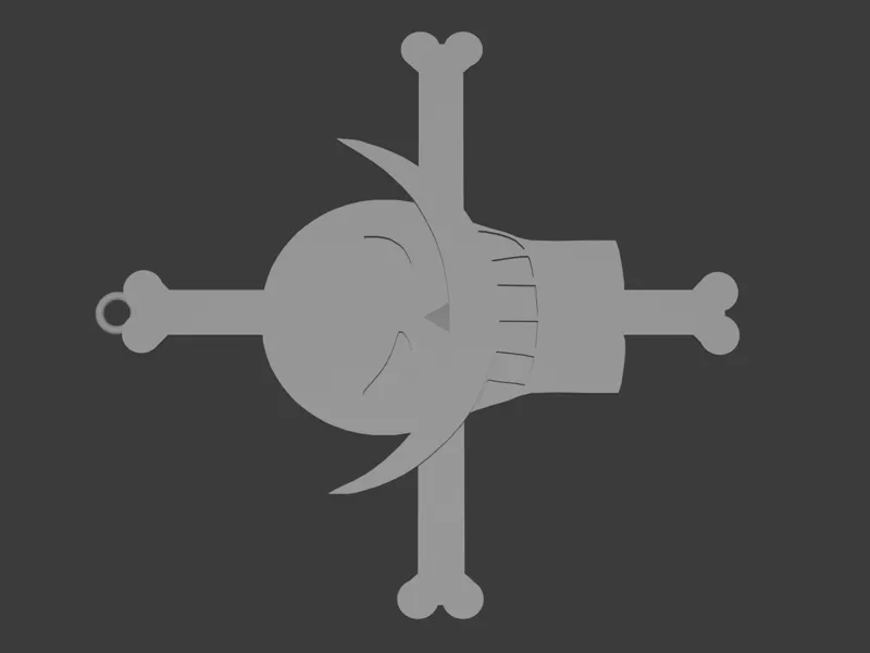 one piece white beard jolly roger keychain
