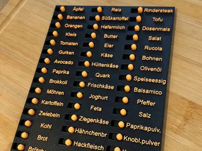 Shopping list for regular purchases (German)