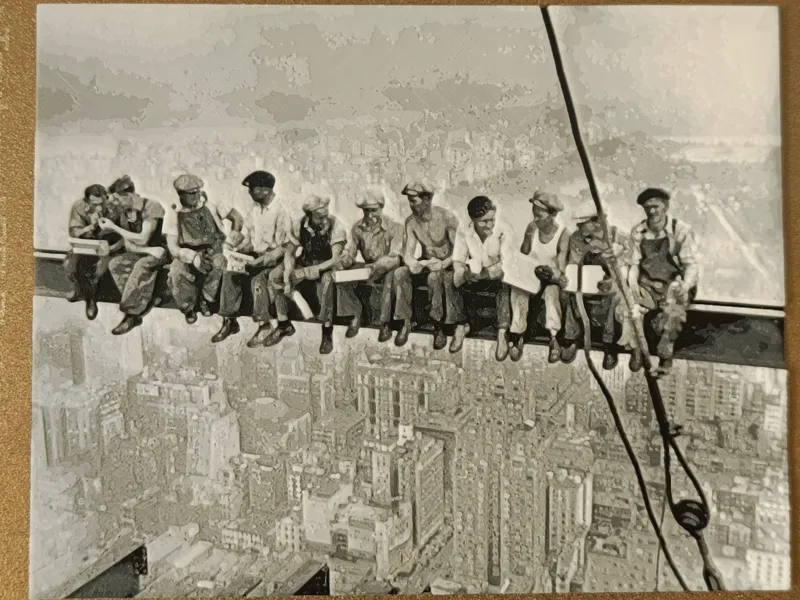 "Lunch Atop a Skyscraper" Classic Photo Hueforge