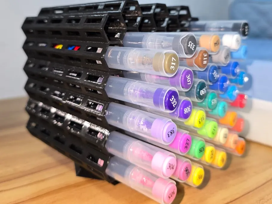 Range-stylos acryliques 46 couleurs