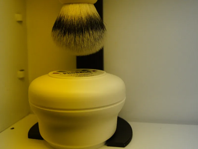 Shaving soap n brush holder
