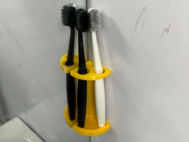 Corner-mounted toothbrush holder