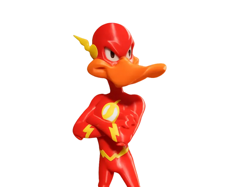 Daffy Duck as the flash.