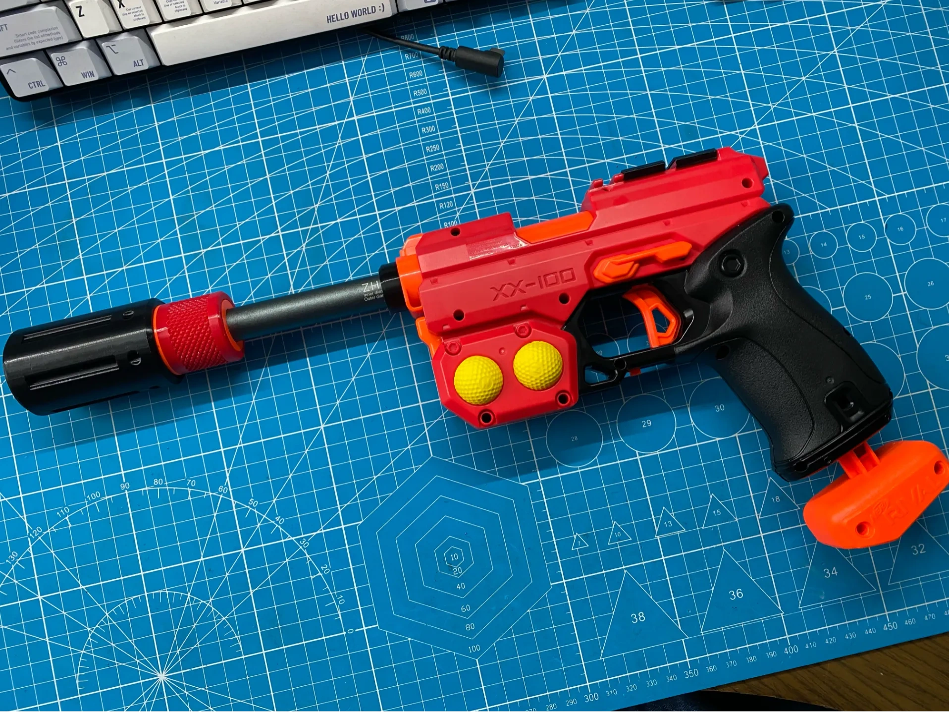 Nerf 蛟龙发射器超简易改短，甚至不用拆