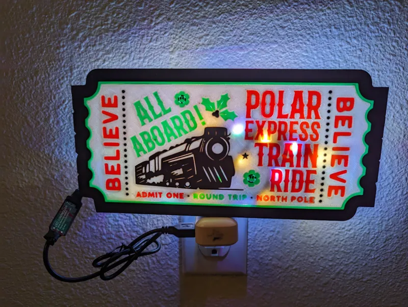 Polar Express Ticket Light / Lamp
