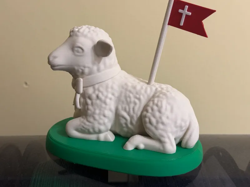 Colorfull Easter Lamb wiht flag ( separate print)