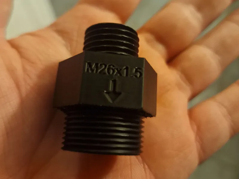M26x1.5 to M20x2.0 male-to-male Adapter