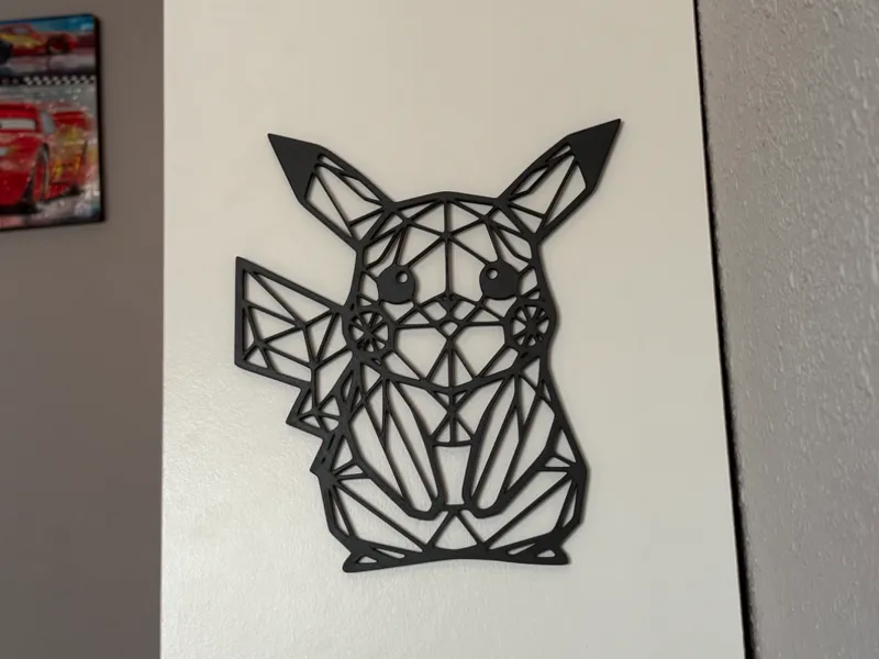 Low polygon wall Decoración pared Pikachu Pokemon