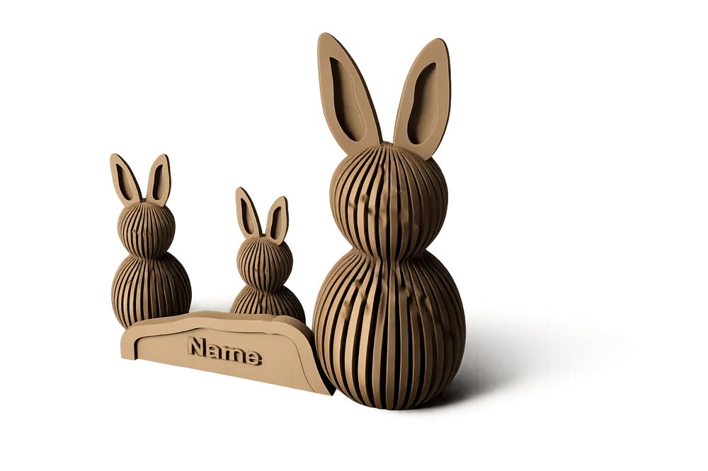 Modern Rabbit Decoration Set with three rabbits - Free 3D Print Model ...