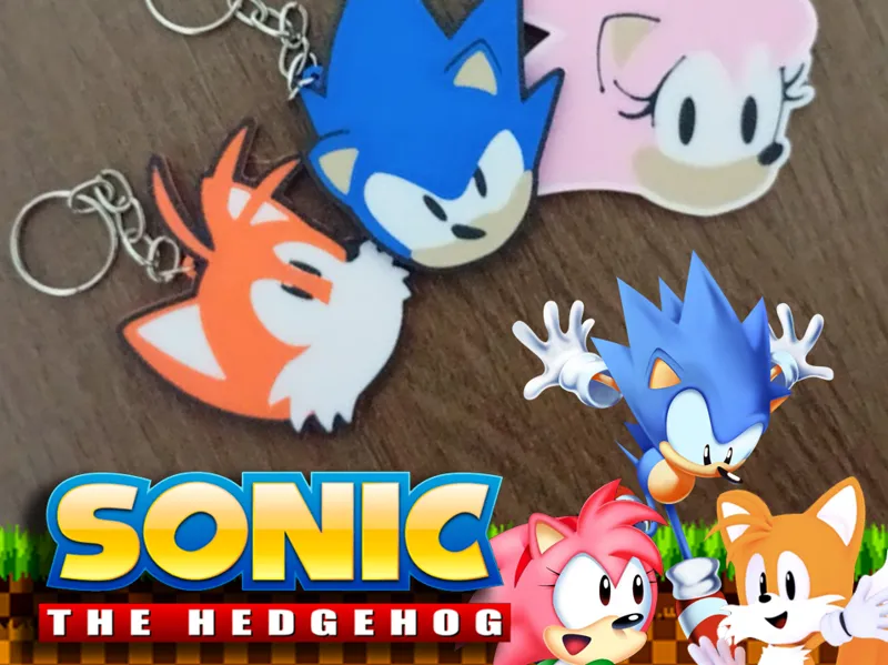 Equipe Cláica Chaveiros Sonic Tails & Amy