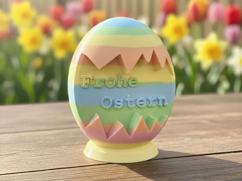 Oster Ei mit Frohe Ostern Schrift – anpassbar