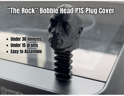 "The Rock" P1S Plug Bobble Head Cover