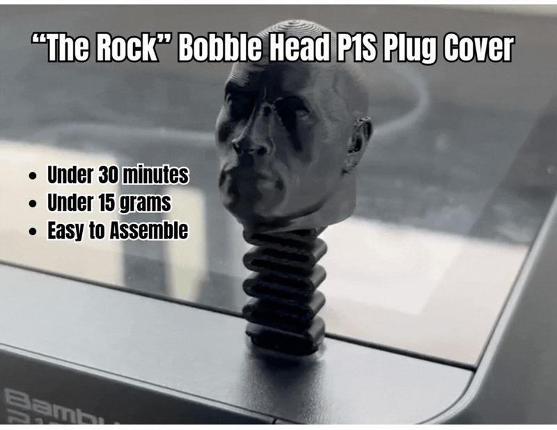 "The Rock" P1S Plug Bobble Head Cover