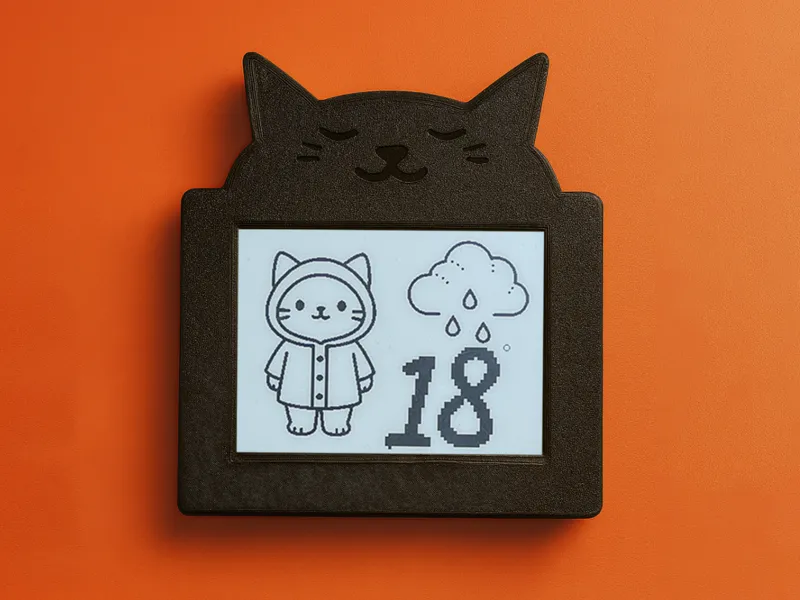 Pawcast: Cat-Themed E-Ink Weather Display 