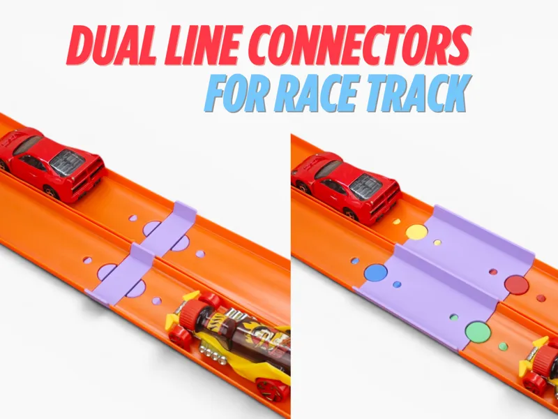 Narrow Dual Lane Racing Track Connector toy car