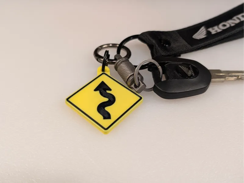 Curves Ahead Keychain