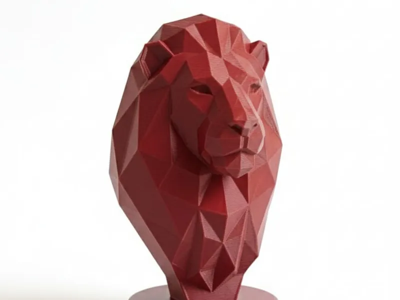 Modern Low-Poly Lion Sculpture