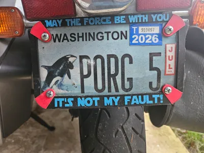 Motorcycle License Plate Frame Star Wars Themed