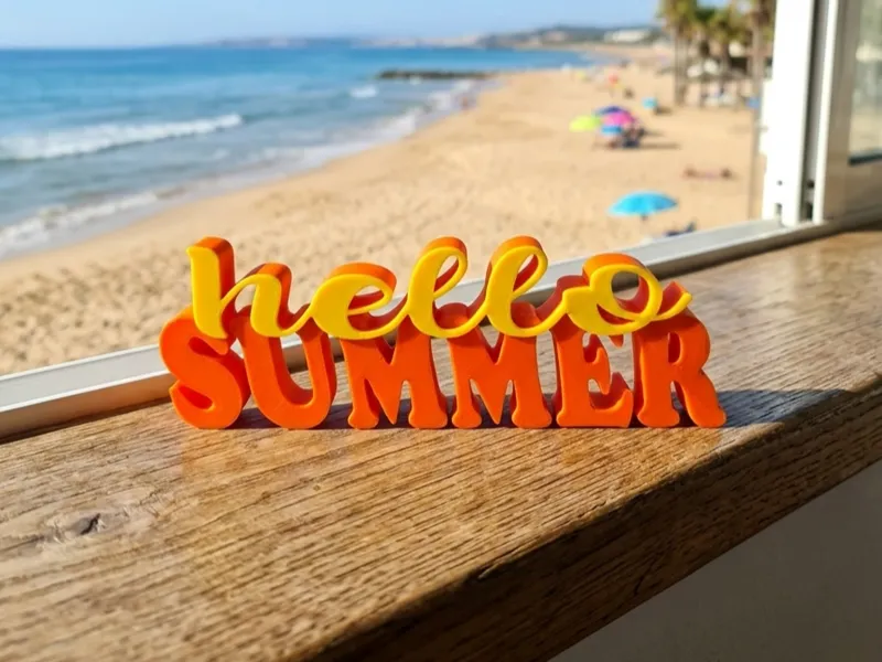 Hello Summer – 3D Desktop Sign