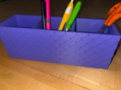Mermaid/Fish Scales 3 Compartment Desk Organizer