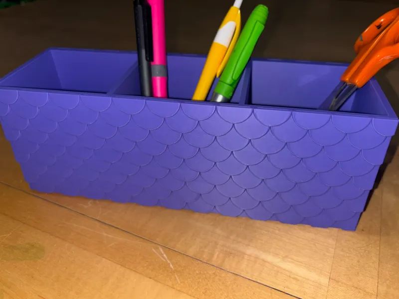 Mermaid/Fish Scales 3 Compartment Desk Organizer