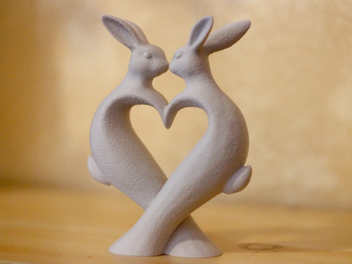 Bunny Love Decor | Heart Sculpture - Free 3D Print Model - MakerWorld