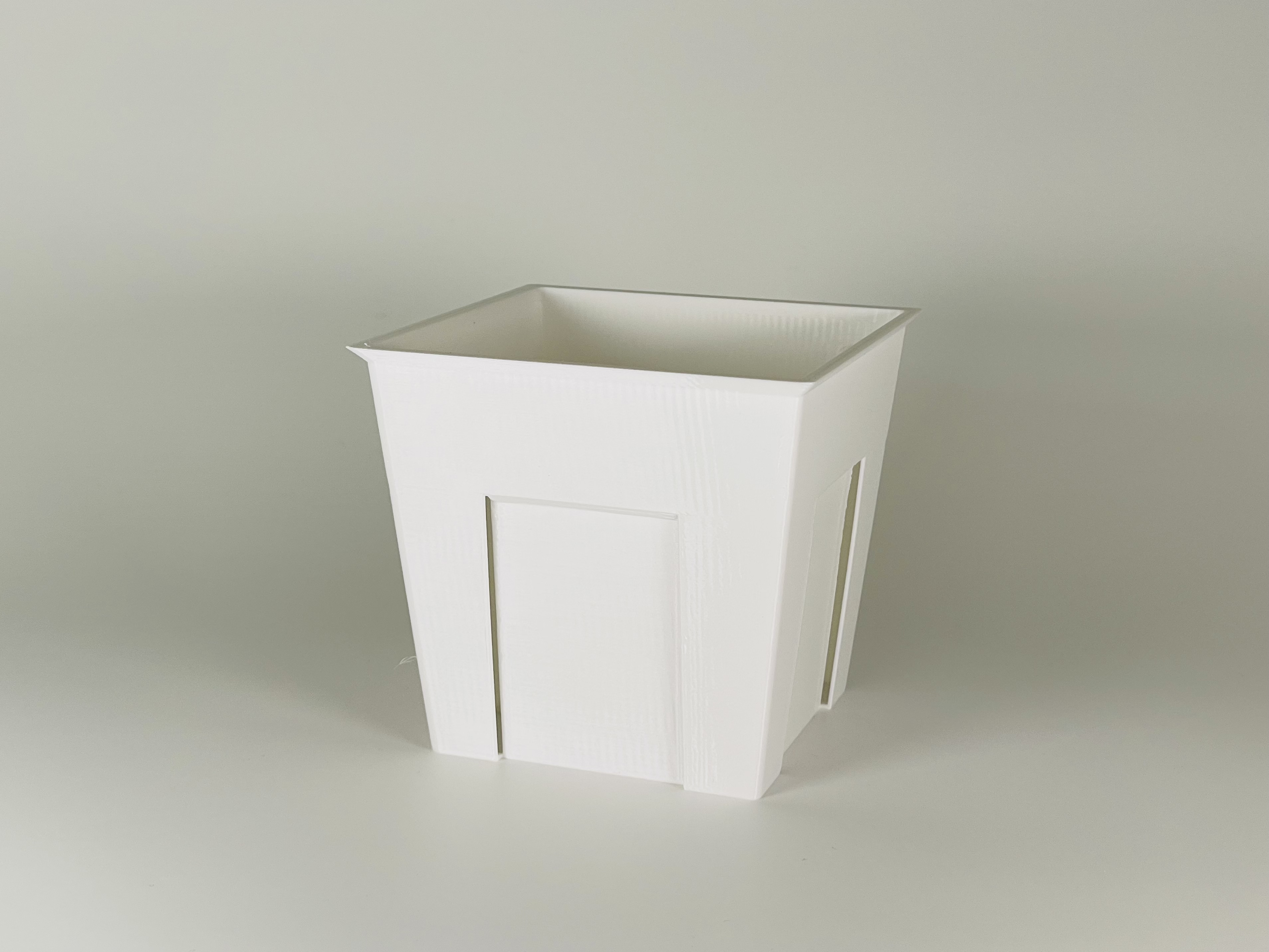Miniatura 1 do modelo 3D 经典方形花盆100mm/内外盆分离/套盆