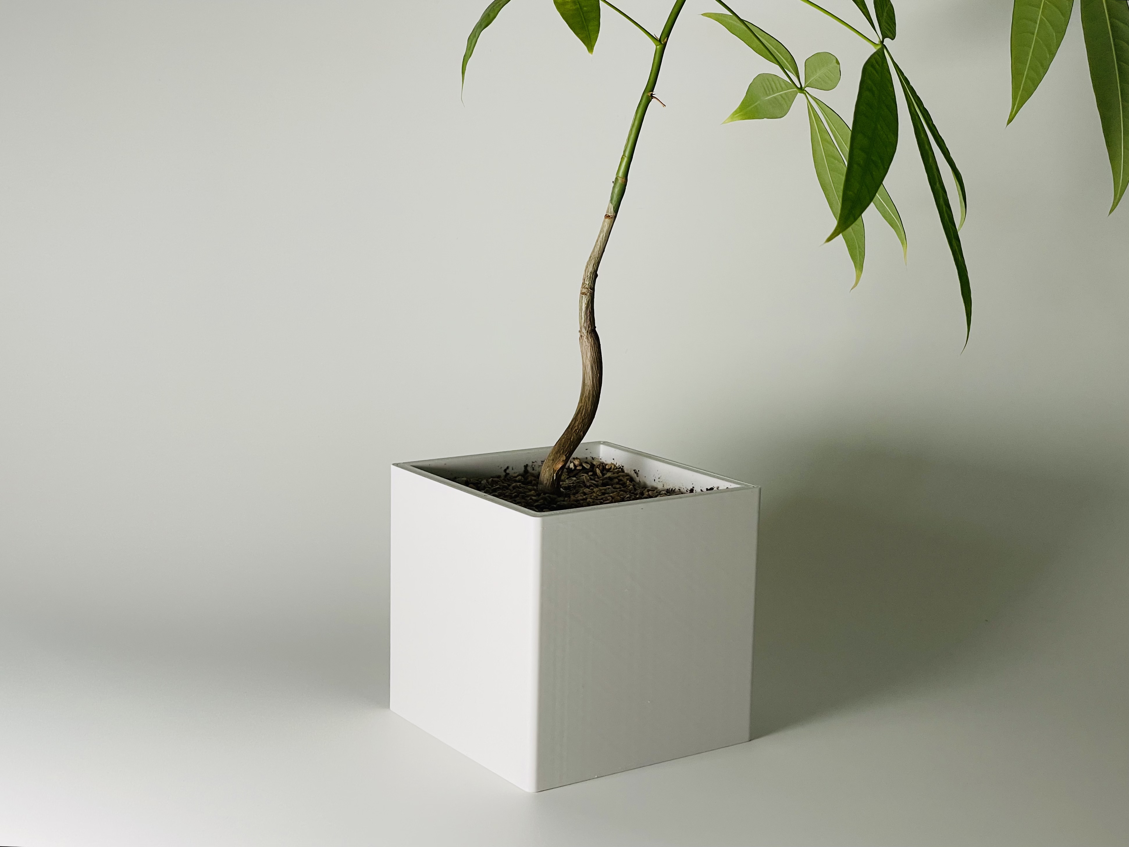 Miniatura 2 do modelo 3D 经典方形花盆100mm/内外盆分离/套盆