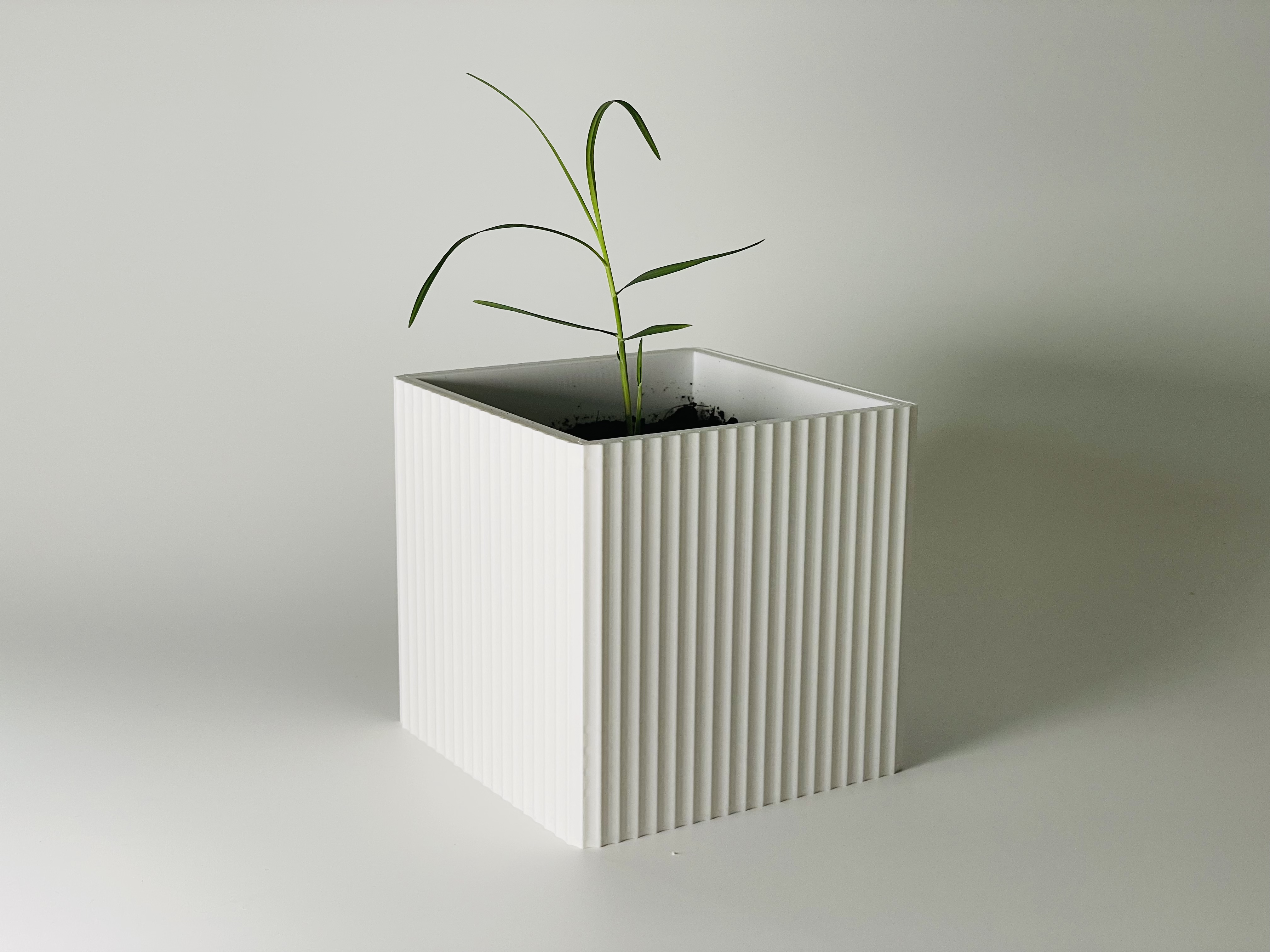 Miniatura 3 do modelo 3D 经典方形花盆100mm/内外盆分离/套盆